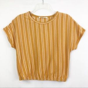 Caution to the Wind Mustard Crop Top